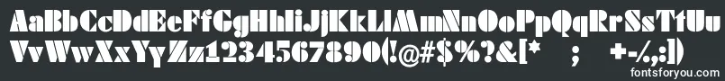 フォントSchablonski – 黒い背景に白い文字