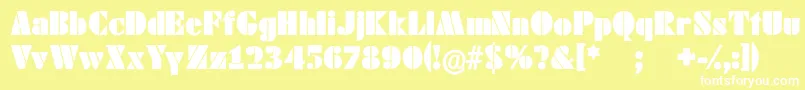 Schablonski Font – White Fonts on Yellow Background