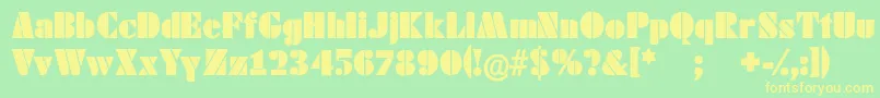 Schablonski Font – Yellow Fonts on Green Background