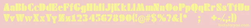 Schablonski-Schriftart – Gelbe Schriften auf rosa Hintergrund