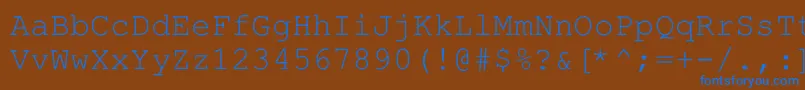 フォントHellascour – 茶色の背景に青い文字