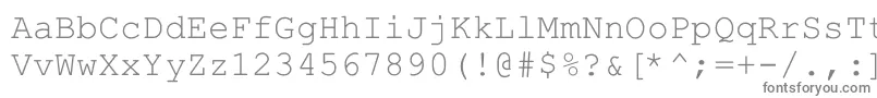 フォントHellascour – 白い背景に灰色の文字