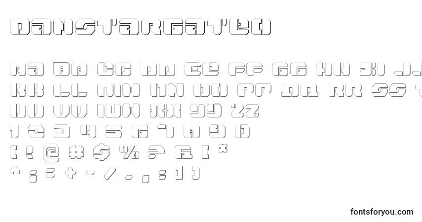 A fonte Danstargateo – alfabeto, números, caracteres especiais