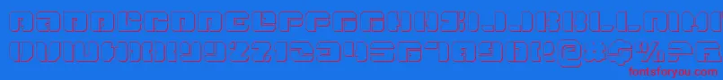 Danstargateo Font – Red Fonts on Blue Background