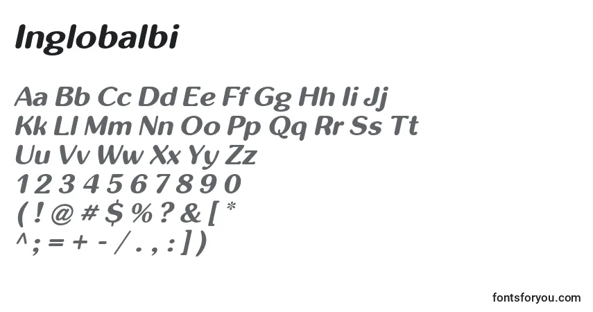 Шрифт Inglobalbi – алфавит, цифры, специальные символы