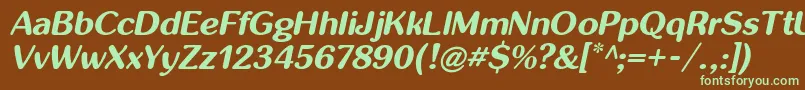 Inglobalbi-fontti – vihreät fontit ruskealla taustalla