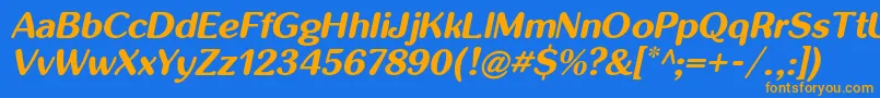 Weitere Informationen zur Inglobalbi-Schriftart Inglobalbi-Schriftart – Orangefarbene Schriften auf blauem Hintergrund