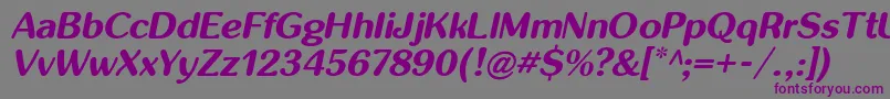 Inglobalbi-fontti – violetit fontit harmaalla taustalla