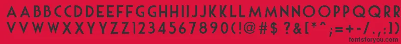 MouseDeco-fontti – mustat fontit punaisella taustalla