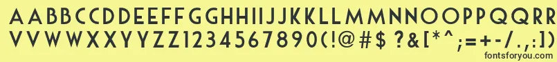 MouseDeco-fontti – mustat fontit keltaisella taustalla