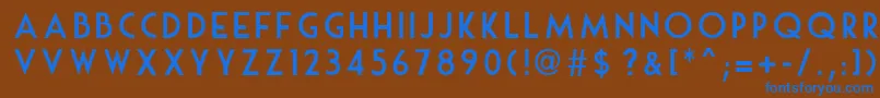 フォントMouseDeco – 茶色の背景に青い文字