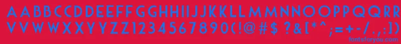 MouseDeco-fontti – siniset fontit punaisella taustalla