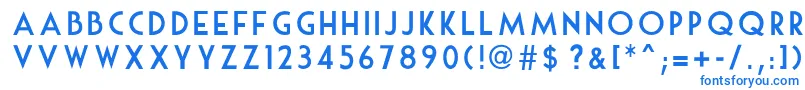 MouseDeco-Schriftart – Blaue Schriften auf weißem Hintergrund