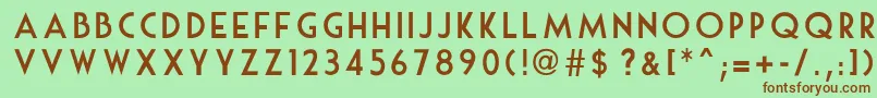 MouseDeco-fontti – ruskeat fontit vihreällä taustalla