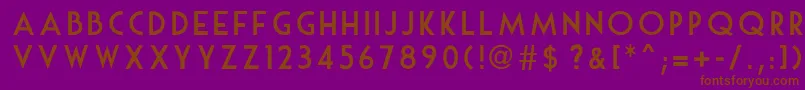 MouseDeco-Schriftart – Braune Schriften auf violettem Hintergrund