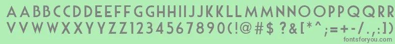 MouseDeco-fontti – harmaat kirjasimet vihreällä taustalla
