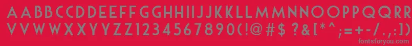 MouseDeco-fontti – harmaat kirjasimet punaisella taustalla