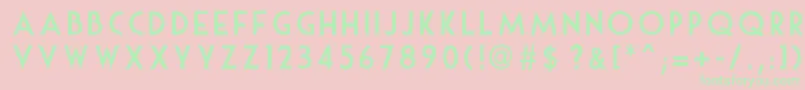 MouseDeco Font – Green Fonts on Pink Background