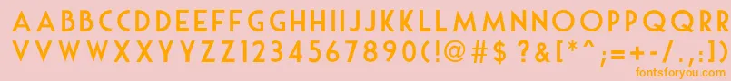 MouseDeco-fontti – oranssit fontit vaaleanpunaisella taustalla