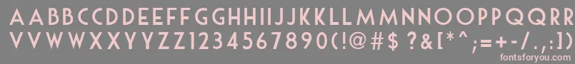 MouseDeco-fontti – vaaleanpunaiset fontit harmaalla taustalla