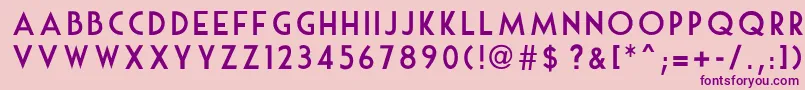 フォントMouseDeco – ピンクの背景に紫のフォント
