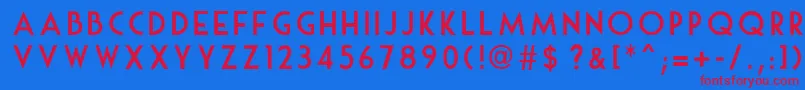 MouseDeco Font – Red Fonts on Blue Background