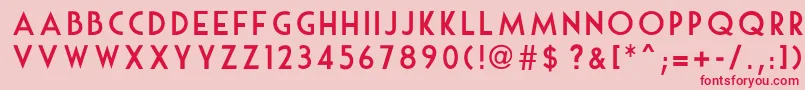 フォントMouseDeco – ピンクの背景に赤い文字