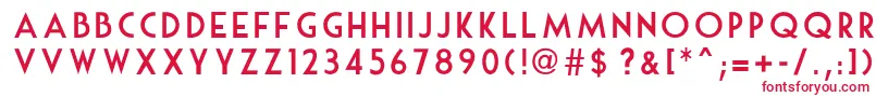 フォントMouseDeco – 白い背景に赤い文字