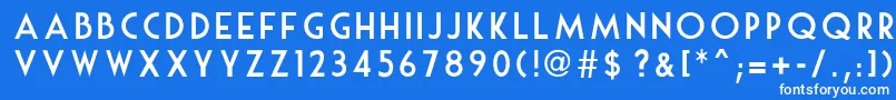 MouseDeco-fontti – valkoiset fontit sinisellä taustalla
