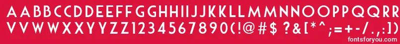 MouseDeco-fontti – valkoiset fontit punaisella taustalla