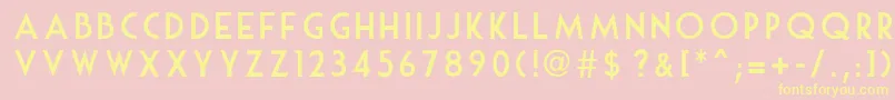 MouseDeco-fontti – keltaiset fontit vaaleanpunaisella taustalla