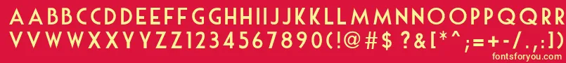 MouseDeco-fontti – keltaiset fontit punaisella taustalla