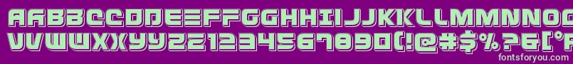 Defconzeropunch Font – Green Fonts on Purple Background