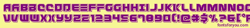 Defconzeropunch Font – Purple Fonts on Yellow Background