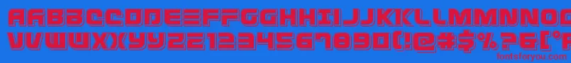 Defconzeropunch Font – Red Fonts on Blue Background