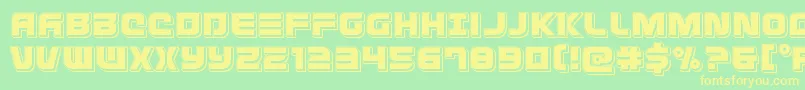 Defconzeropunch Font – Yellow Fonts on Green Background