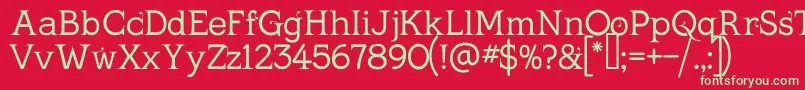 KingthingsSerifiqueLight Font – Green Fonts on Red Background