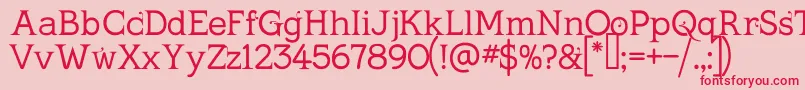 KingthingsSerifiqueLight Font – Red Fonts on Pink Background