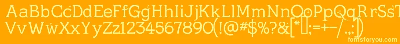 KingthingsSerifiqueLight Font – Yellow Fonts on Orange Background