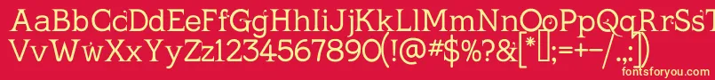 KingthingsSerifiqueLight Font – Yellow Fonts on Red Background