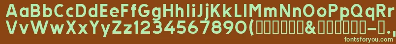 Czcionka Trats – zielone czcionki na brązowym tle