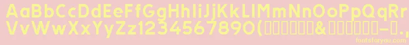 Trats-fontti – keltaiset fontit vaaleanpunaisella taustalla