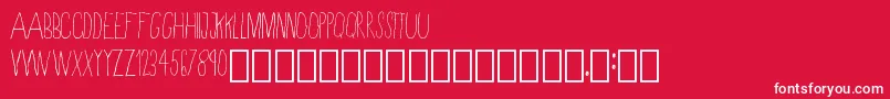 SkinnyRegular-Schriftart – Weiße Schriften auf rotem Hintergrund