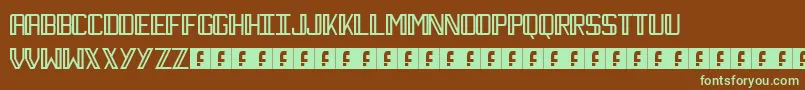 Necktie Font – Green Fonts on Brown Background