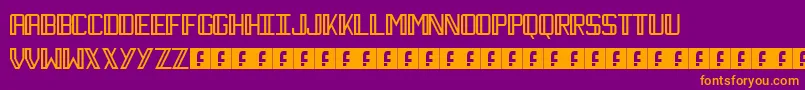 Necktie Font – Orange Fonts on Purple Background