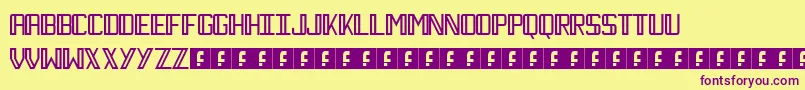 Necktie Font – Purple Fonts on Yellow Background