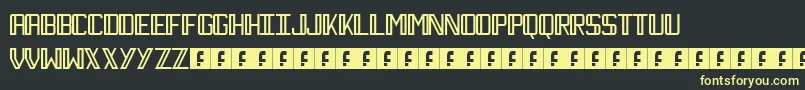 Necktie Font – Yellow Fonts on Black Background