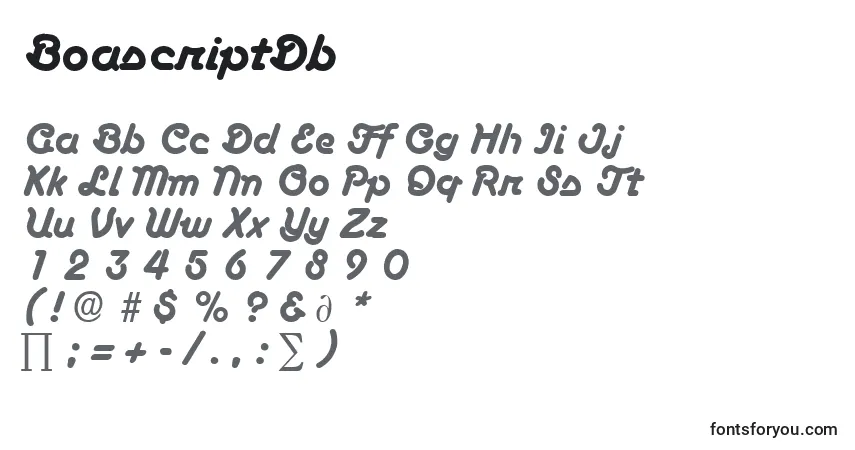 Schriftart BoascriptDb – Alphabet, Zahlen, spezielle Symbole