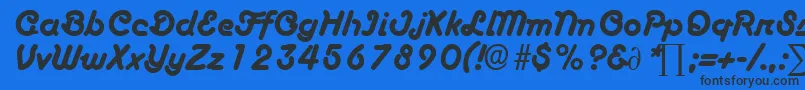 BoascriptDb Font – Black Fonts on Blue Background