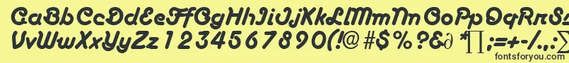 BoascriptDb Font – Black Fonts on Yellow Background